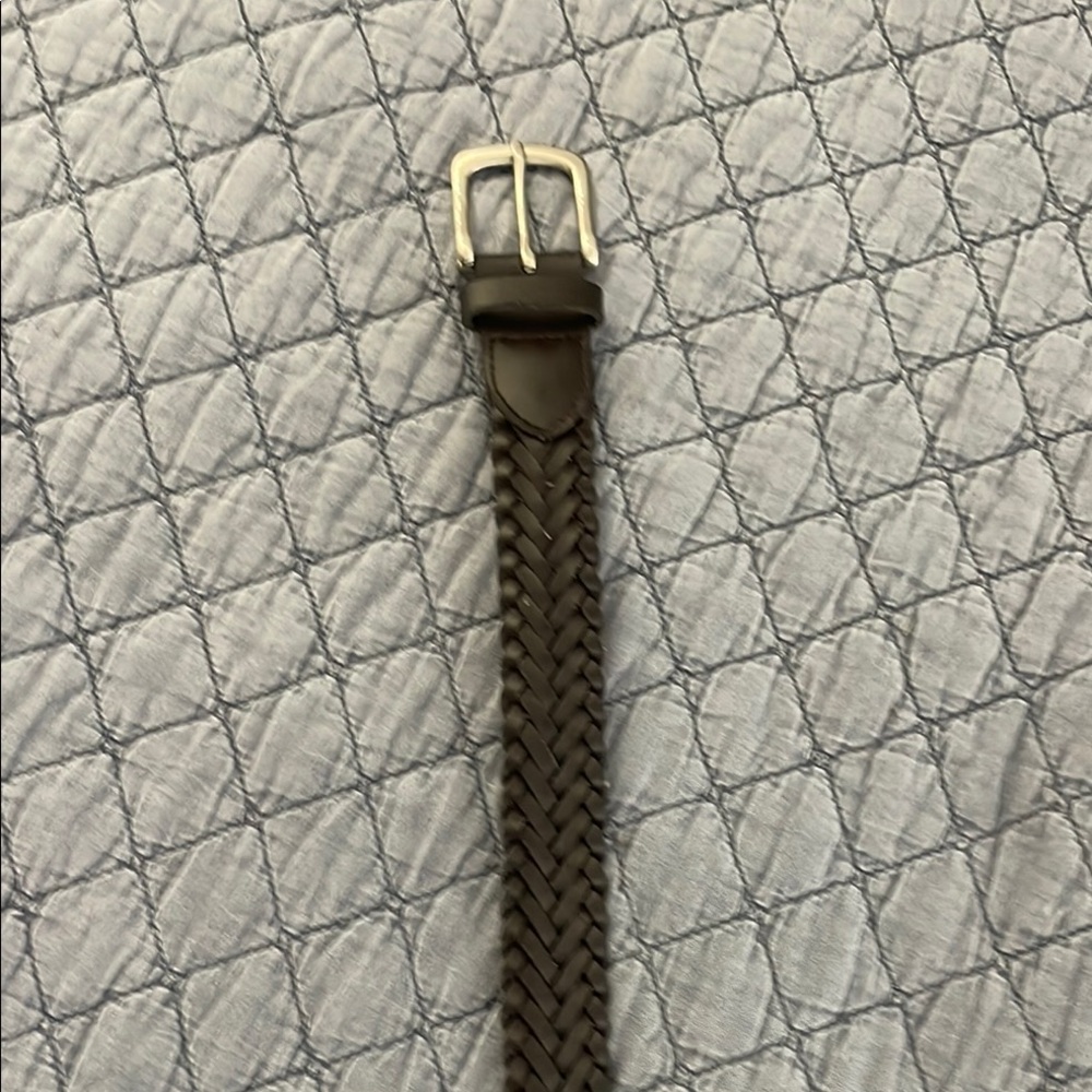 Braided Leather Kids Belt - Brown